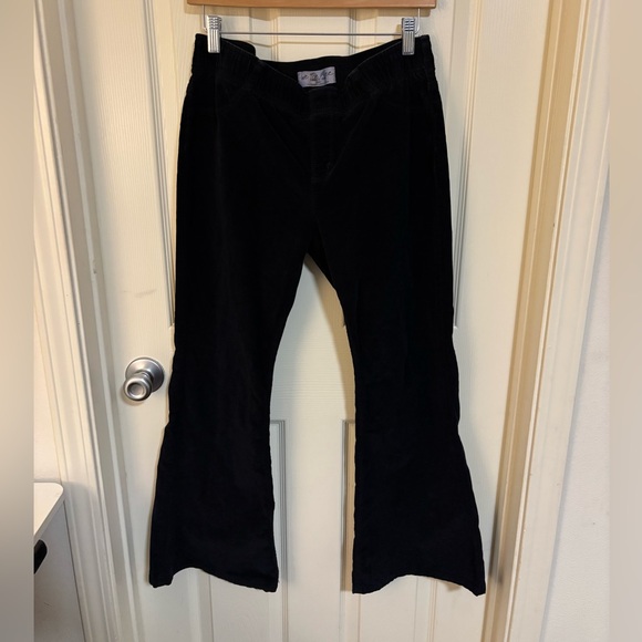 We The Free Free People Black Corduroy Flare Pants Wide Leg High Rise